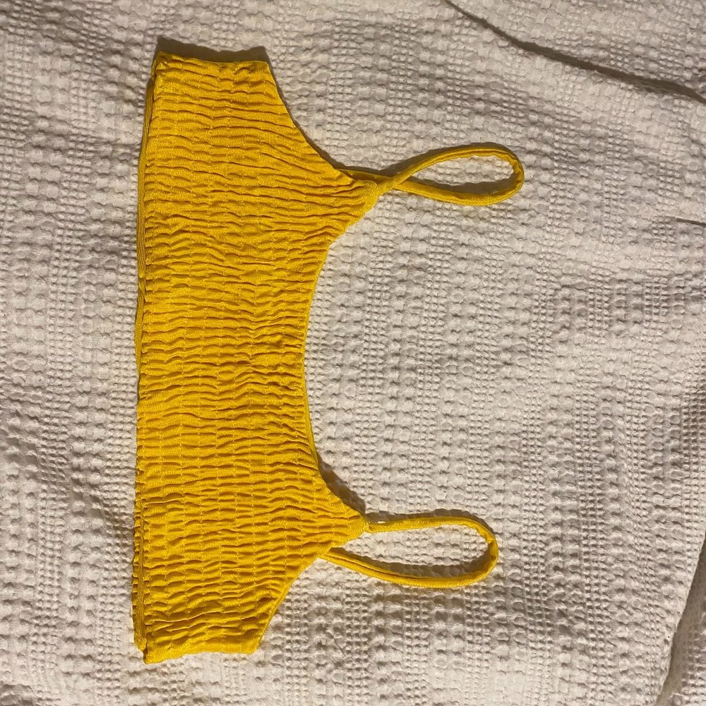 Bright yellow square neck bikini top